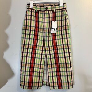 Zara Multicolor Plaid Skirt